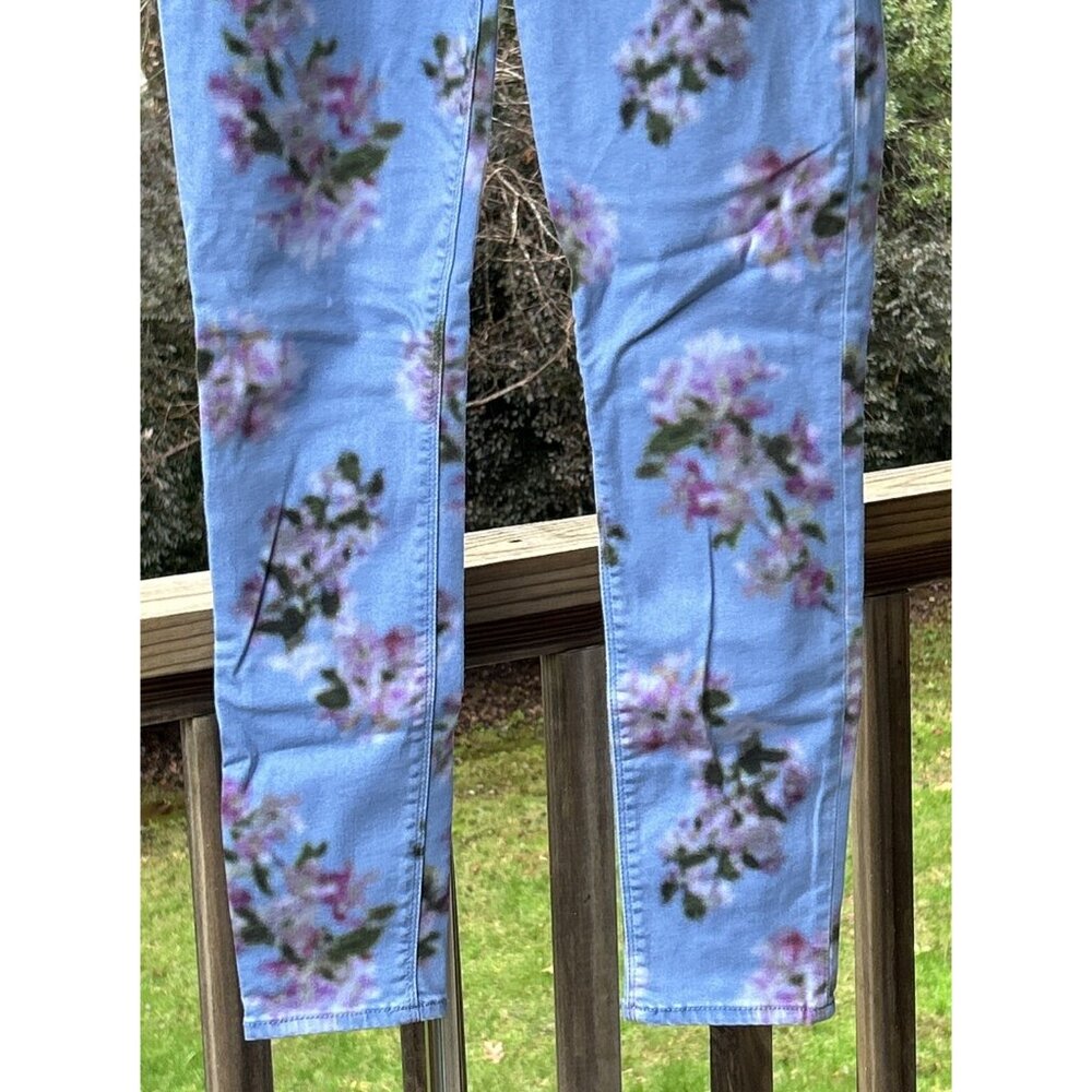 Hudson Barbara High Waist Skinny Ankle Jeans Pant Blue Blurred Floral USA Sz 28 - Picture 11 of 16